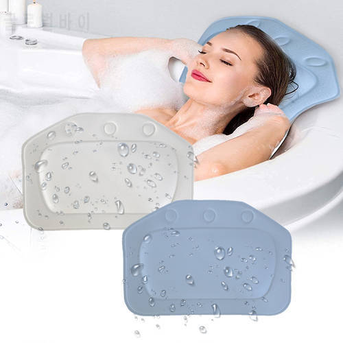 Bathtub Bath Pillow Waterproof Non-slip Sponge Pillows With Suction Cups Soft Neck and Back Relaxing Rest Bathroom Accessories