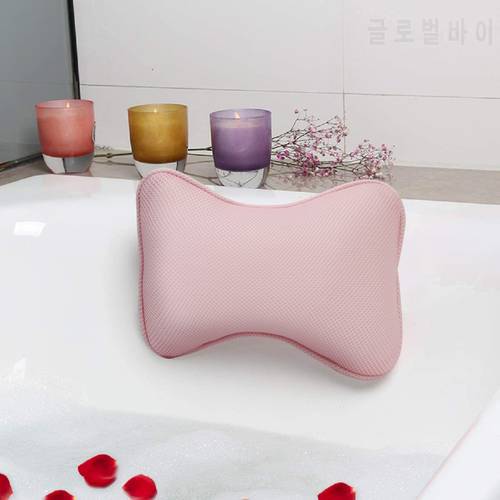 1pcs Non-Slip Cushioned Bath Tub Spa Pillow 3D Mesh Spa Bathtub Head Rest Pillow With Suction Cups For Neck Back Bathroom Supply