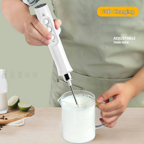 Electric Milk Frother 3 In 1 Coffee Milk Frother Foam Maker With Charger Automatic Egg Whisk Coffee Milks Whisk Mixer Tool Acces
