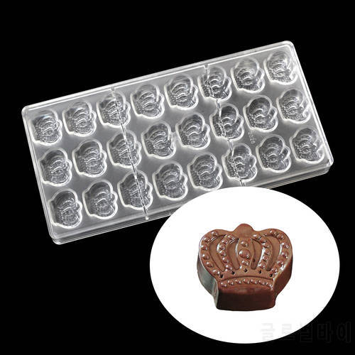DIY Crown Polycarbonate Chocolate Mold,Fashion Decoration For Cakes Confectionery Tools Baking Candy Mold