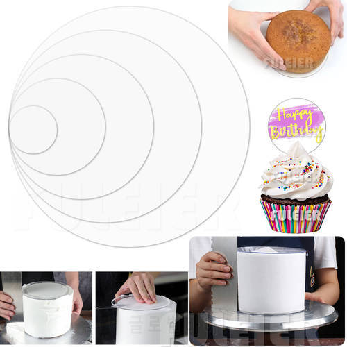 5/10/15/20/25cm Round Acrylic Cake Disks DIY Art Blank Board Cake Tool Tray Stand Cake Topper Decoration Tool Baking Accessories
