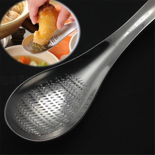 Stainless Steel Spoon Shape Lemon Zester Mixer Ginger Grater Wasabi Garlic Grinding Tools Cheese Grater Mixing Spoon