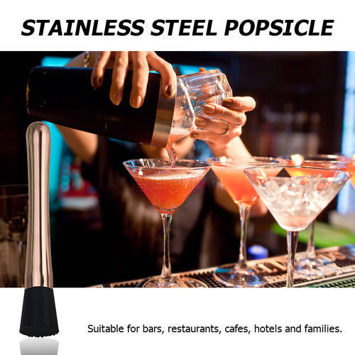 New 304 Stainless Steel Wine Mixing Stick Cocktail Shaker Ice Crusher Barware Tool Hammer Pressing Juice Stick Bar Supplies