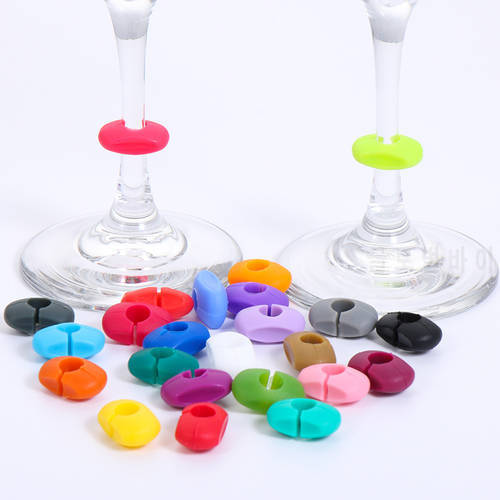 Silicone Wine Glass Identification Ring Identification Markers Red Wine Drinking Food Signs Tag Cup Labels Marker Party Tools
