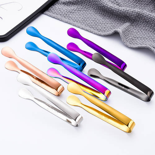 Multicolored Mini Sugar Tongs Small Ice Tongs, Mini Serving Tongs Ice Clip Small Kitchen Tongs for Tea Party Coffee Bar Utensils