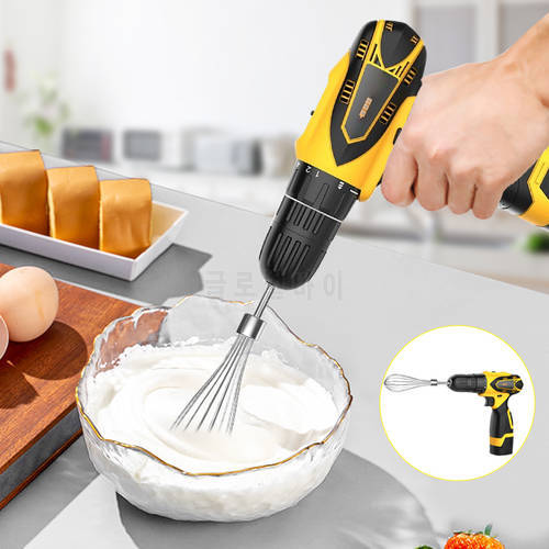 Stainless Steel Kitchen Egg Beater Fully Automatic For Electric Drill Mixer Cream Hand Mixer Kitchen Pastry Cooking Tools
