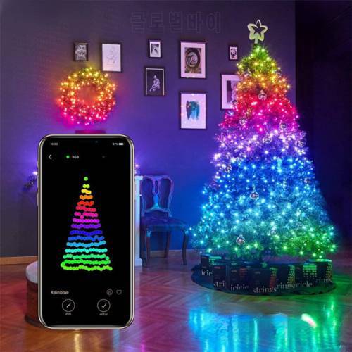 Christmas Tree Decor Bluetooth Led String Lights Merry Xmas for Home USB Smart Lamp Gifts New Year Decoration Christmas Star