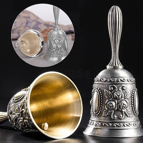 Brass Bells 1 Pack Vintage Metal Tone Hand Bells Craft Decoration Alarm Bell Craft Wind Chime Pendant Chinese Bells Jingle Bells
