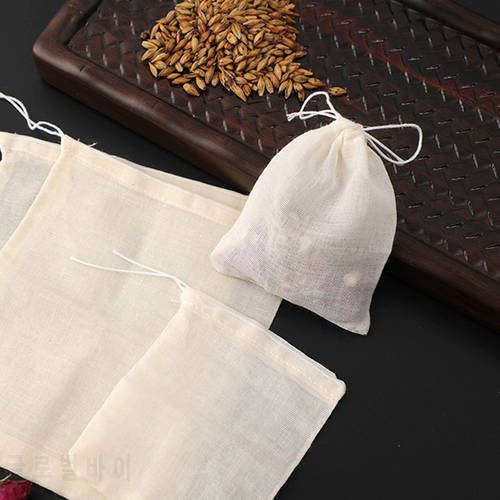 Cotton Gauze Tea Bags 50pcs Empty Pocket String Bag Reusable Spice Sachets Filter Te for Kitchen Convenience Accessories Gadgets