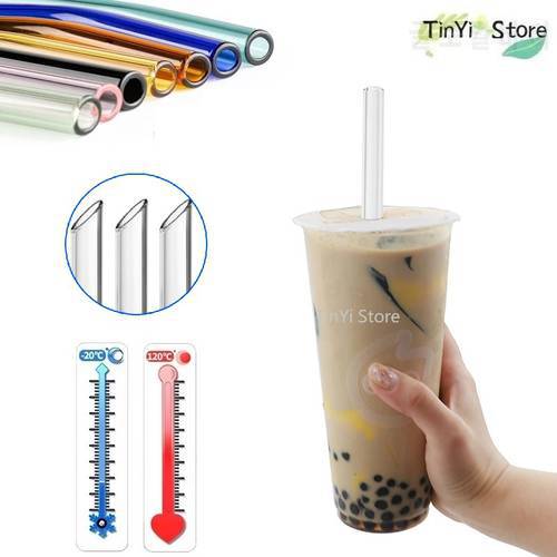 4Pcs Straight Glass Straws Reusable Clear Straws 12mm Wide Smoothie Straws for Boba Bubble Tea Milkshakes Drinking Straw