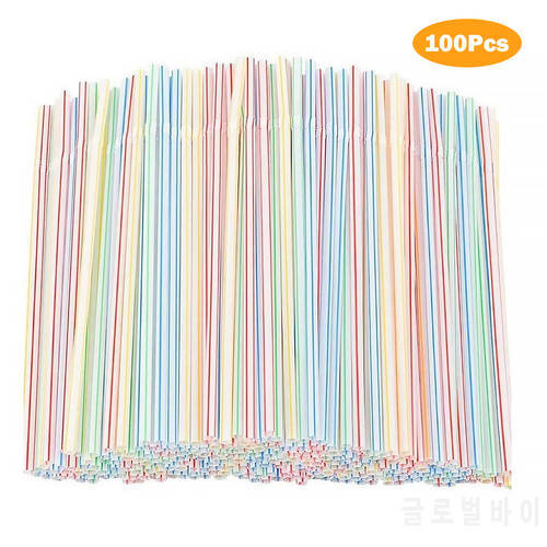 1000/600/300/200pcs Plastic Drinking Straws 8 Inches Long Multi-Colored Striped Bedable Disposable Straws Multi Colored Straw