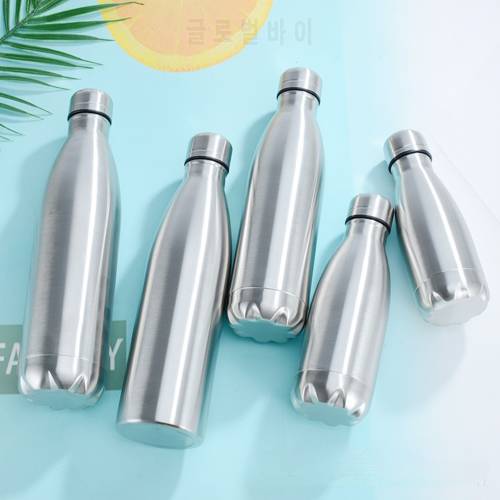 Stainless Cola Motion Sport Water Bottle Rugged Water Cup Monolayer No Heat Preservation Metal Color Cola Drink Bottle Drinkware