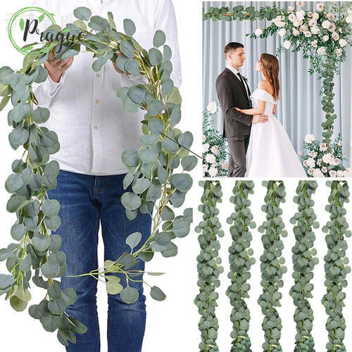 5/3/1 Packs 6.5 Feet Artificial Eucalyptus Vines Fake Plants Wreath Garland Eucalyptus for Wedding Banquet Garden Home Decora