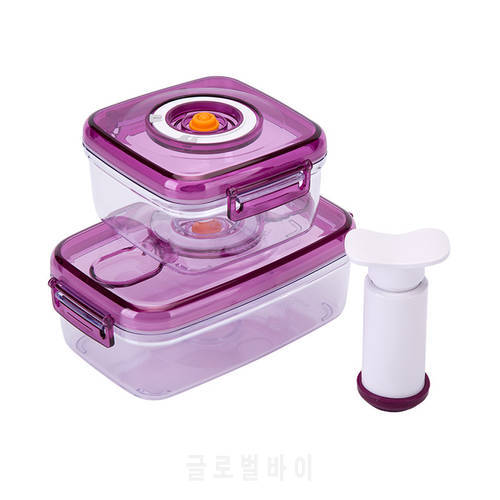 Vacuum Seal Food Storage Container with Air Pump Portable Bento Lunch Box Moisture-proof Containe Vacuum Sealed