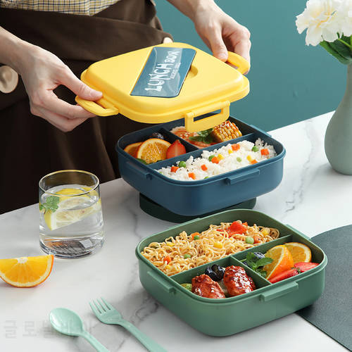Microwave Lunch Box Portable Salad Fruit Food Container Healthy Lunch Bento Boxes Lunchbox With Cutlery food storage containers