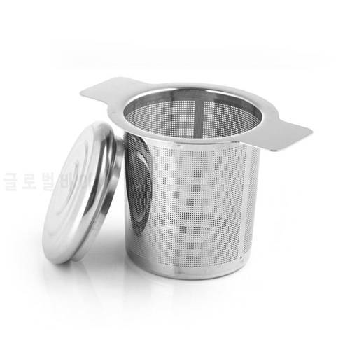Reusable Stainless Steel Mesh Tea Infuser Tea Leaf Filter Sieve Tea Bag Holder Tea Strainer With Lid Drinkware