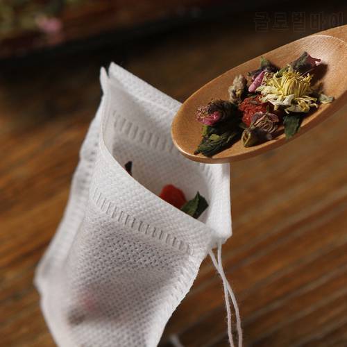 100Pcs Disposable Tea Bags Empty Tea Bags with String Heal Seal Bag for Tea Bags Non-woven Fabric Paper Teabags Teaware