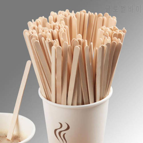 100pcs Natural Wooden tea Coffee Stirrers Cafe Supplies Disposable stir sticks Kitchen Bar Supplies