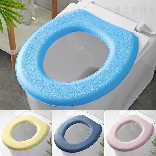 Waterpoof Toilet Seat Cover Cushion Soft EVA Sticky Toilet Seat Pad Universal Closestool Mat Bathroom Warmer WC Toilet Lid Cover