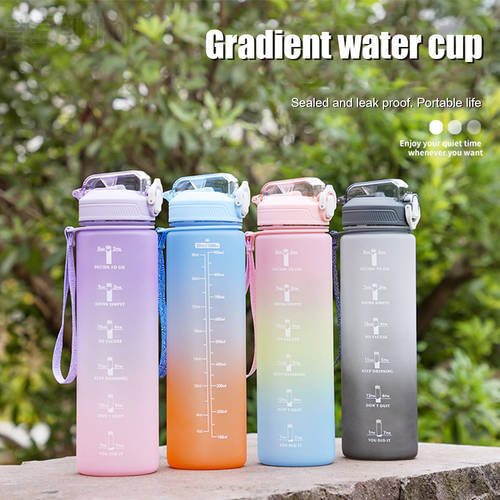 1 Liter Motivational Water Bottle With Straw Noozle with Time Marker Leakproof Sports Water Bottle for Gym Camping Tour 32oz