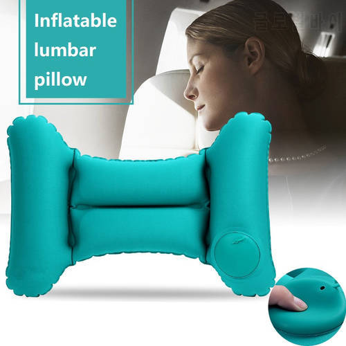 H-type Pressing Inflation Lumbar Pillow Air Cushion Portable Office Travel Car Airplane Train Aircraft Lumbar Pad