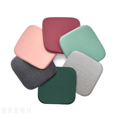 Memory Foam Super Soft Chair Cushion Fashion Home Square Shape Solid Color Cushion Removable and Washable Office Cushion 45x45cm