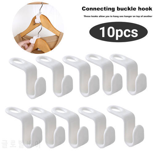 10Pcs Mini Clothes Hanger Connector Hooks Cascading Plastic Wardrobe Coat Extendable Hanger Holder Space Saving for Closet