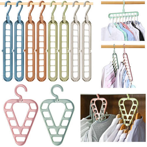 Clothes Hanger Racks Multi-port Support Circle Clothes Drying Multifunction Plastic Clothes Hanger Organizer Hanger Space Saving
