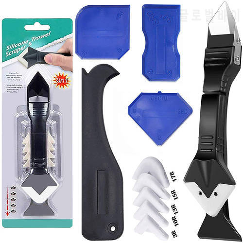 5in1 Nieuwe Siliconen Schraper Lijm Remover Kalefateren Finisher Kit Glad Kit Tools Met Naad Tape Plastic Handgereedschap