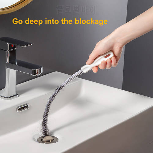 Flexible Sink Claw Hair Pick Up Kitchen Drain Cleaning Tools Pipeline Dredge Bathroom Sink Hair Brush Cleaner Bend Sink Tools