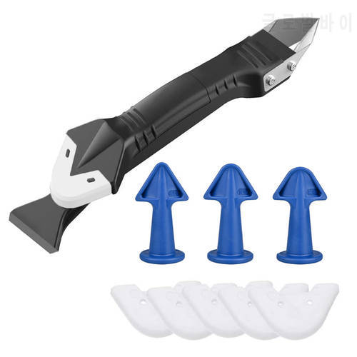 3 in 1 Silicone Scraper Tools Sealant Smooth Remover Caulking Tool Silicone Caulk Gun Kit Sealant Paint Scraper for Window Floor