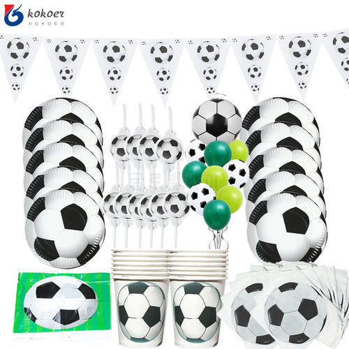 1set Soccer Football Birthday Party Decoration Football Theme Disposable Party Tableware Birthday Party Decor Boy Party
