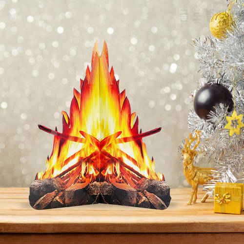 Artificial Fire Fake Flame Cardboard Bonfire Decoration 3D Happy Halloween Party Home Creative Decoration