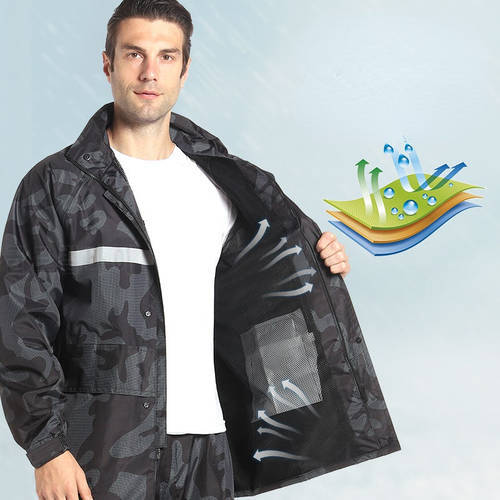 Motorcycle Raincoat Reflective Hoodie Men Waterproof Tourist Raincoat Jacket Supplies Capa De Chuva Household Merchandises