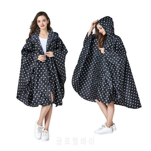 Women&39s Stylish Waterproof Rain Poncho Coloful Print Raincoat with Hood and Zipper