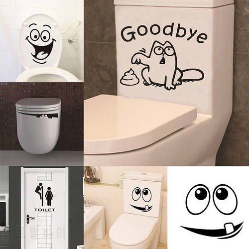 Bathroom Decoration Stickers Explosion Models Toilet Lid Stickers DIY Funny Waterproof Wall Stickers Creative Home Decor Tools