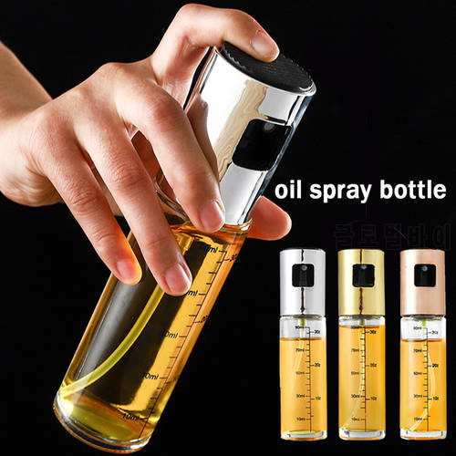 New BBQ Cooking Kitchen Oil Bottle with Scale Glass Oil Vinegar Soy Sauce Spray Bottle Seasoning Condiment Dispenser