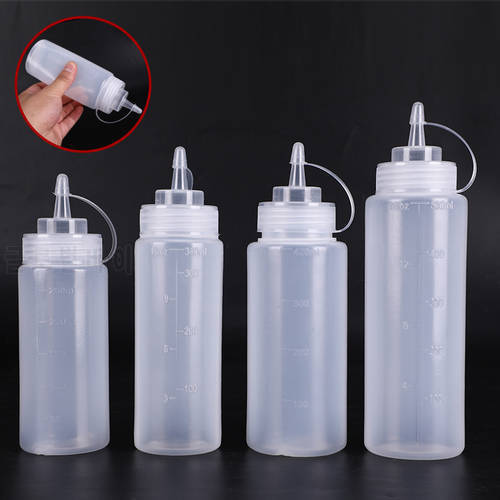 1Pcs Squeeze Condiment Bottles With On Cap Lids For Ketchup BBQ Sauces Olive Oil Bread Dessert Tool Kitchen Accessories Gadget
