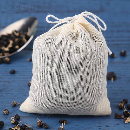 20pcs Tea Bags Food Grade Cotton Gauze Tea Filter Bags for Spice Tea Infuser with String Heal Seal Spice Filters Teabags