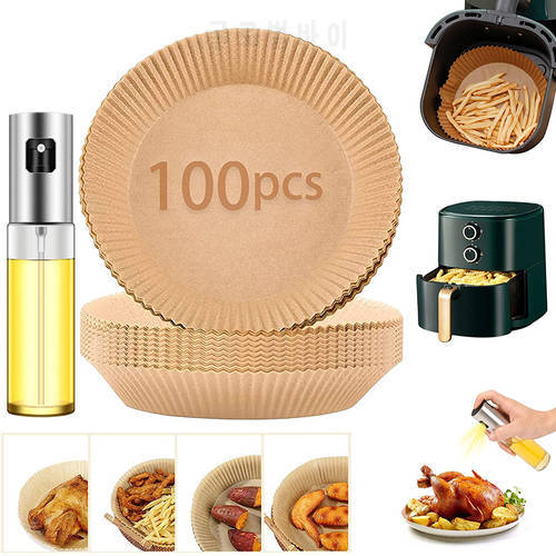 7.9inch Air Fryer Liners Disposable Paper Liner Large Size Oil-proof Parchment Paper for Cooking Roasting and Microwave