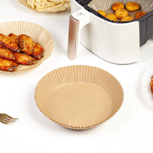 50 PCS Air Fryer Disposable Paper Liner Non-Stick Mat Steamer Round Paper Baking Mats Kitchen AirFryer Baking Accessories