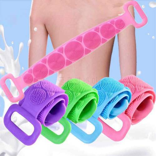 Body Sponge Silicone Brushes Bath Towels Body Scrubber Skin Clean Brushes Rubbing Back Peeling Massage Shower Extended Scrubber