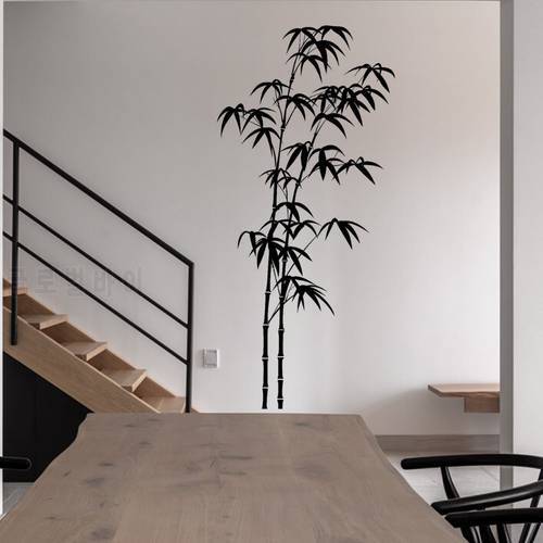 New Chinese Bamboo Wall Decal Silhouette Art Sticker Nature Trees And Flowers Home Living Room Decoration A001927