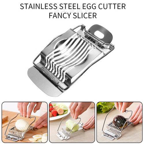 Stainless Steel Multifunction Egg Slicers Section Cutter Divider Plastic Egg Splitter Cut Egg Device Creative Kitchen Egg Tools