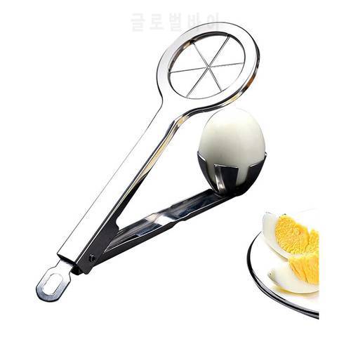 Stainless Steel Egg Slicer Egg Cutter with Handle for Hard Boiled Egg Heavy Duty Food Fruit Slicer with Six Blades Dishwasher