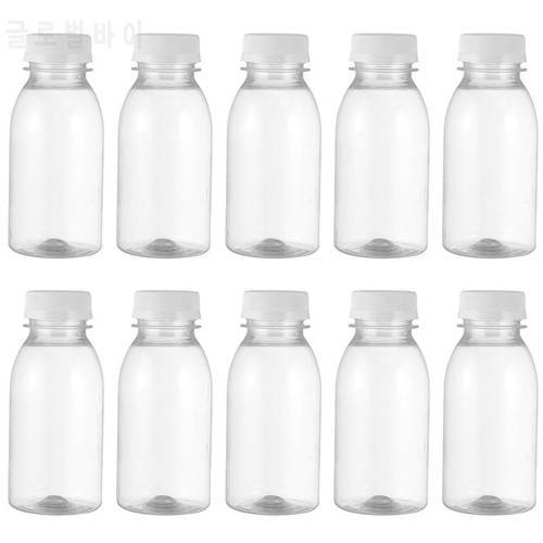 10Pcs Transparent Plastic Milk Storage Bottles Beverage Drinking Bottle Milk Beverage Drink Juice Container Empty Storage Bottle