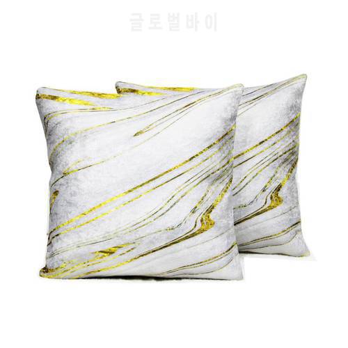 Gold Line 2 Li Velvet Pillow decorate Case Cream