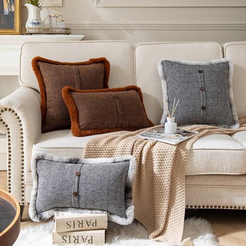 New Fashion Nordic Style Light Luxury Pillowcase Striped Linen Pillowcase Hotel Decoration Sofa Cushion Cover Cushions
