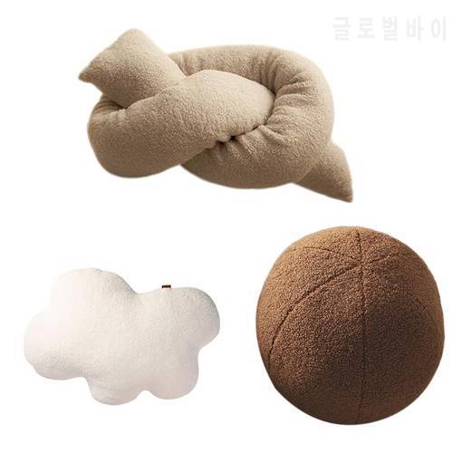 Nordic Geometrical Shape Plush Throw Pillow Kawaii Cloud Ball Sofa Cushion Toy New Dropship
