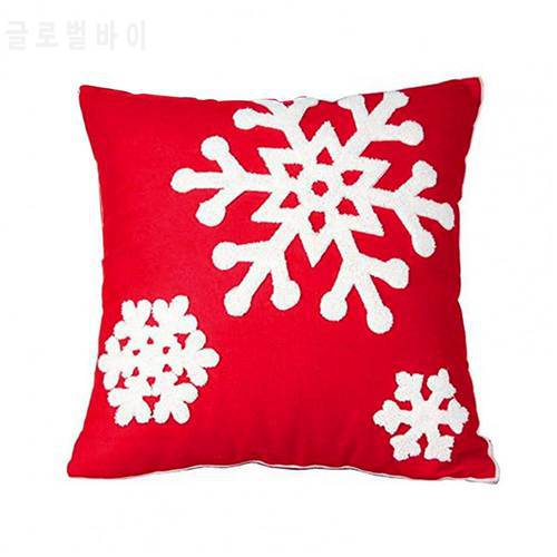 Skin-friendly Pillowcase Invisible Zipper Snowflake Pattern Christmas Throw Pillows Case for Living Room